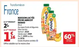 Auchan Boisson Lactée Pêche Abricot Danao offre