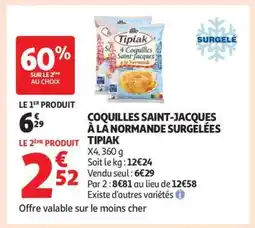 Auchan Coquilles Saint-Jacques À La Normande Surgelées Tipiak offre