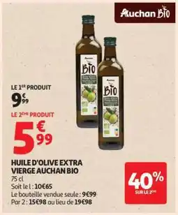 Auchan Huile D'olive Extra Vierge Auchan Bio offre
