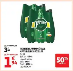 Auchan PERRIER EAU MINÉRALE NATURELLE GAZEUSE offre
