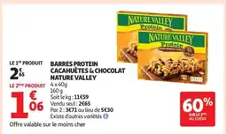 Auchan BARRES PROTEIN CACAHUÈTES & CHOCOLAT NATURE VALLEY offre