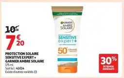 Auchan PROTECTION SOLAIRE SENSITIVE EXPERT + GARNIER AMBRE SOLAIRE offre