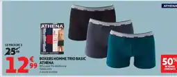 Auchan Boxers Homme Trio Basic Athena offre