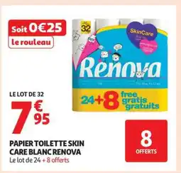 Auchan Papier Toilette Skin Care Blanc Renova offre