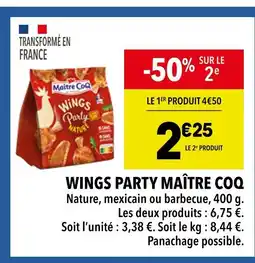 Supeco Maître CoQ Wings Party offre