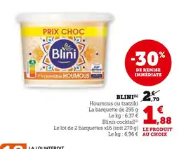 Super U BLINI L'irrésistible Houmous offre