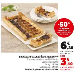 Super U BANDE FEUILLETÉE 6 PARTS offre