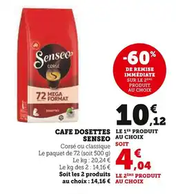 Super U Senseo Cafe Dosettes offre