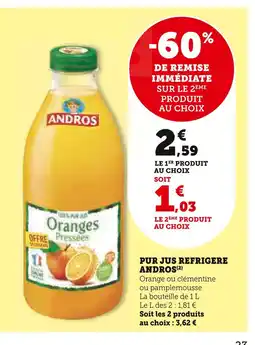 Super U ANDROS PUR JUS REFRIGERE offre