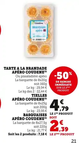 Super U COUDENE TARTE A LA BRANDADE APÉRO offre