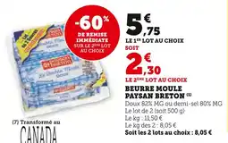 Super U Paysan Breton Beurre moule offre