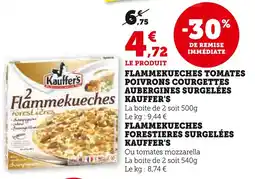 Super U KAUFFER'S Flammekueches tomates poivrons courgettes aubergines surgelées offre