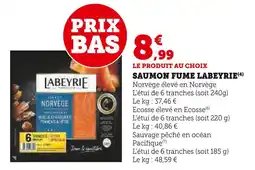 Super U LABEYRIE SAUMON FUME LABEYRIE offre
