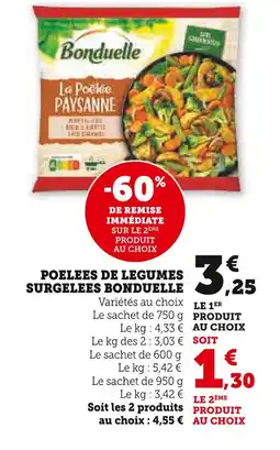 Super U BONDUELLE Poelées de légumes surgelées offre