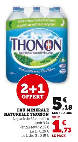 Super U THONON Eau minérale naturelle offre