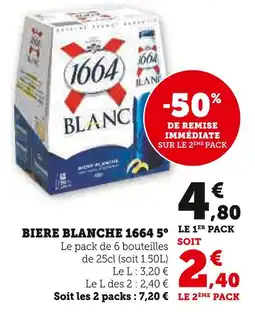 Super U 1664 BIERE BLANCHE 5° offre