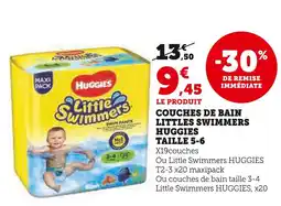 Super U HUGGIES Couches de bain littles swimmers taille 5-6 offre