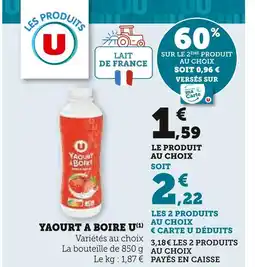 Super U U Yaourt à boire U offre
