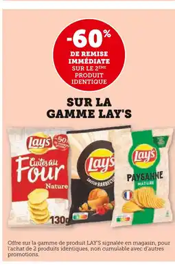 U Express Lay's -60% de remise immédiate sur le 2ème produit identique sur la gamme lay's offre