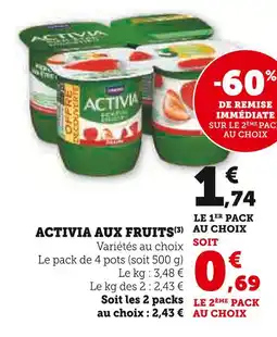 U Express ACTIVIA Activia aux fruits offre