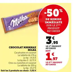 U Express MILKA Chocolat MMMMAX offre