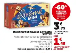 U Express EXTREME NESTLE Minis Cones Glaces offre
