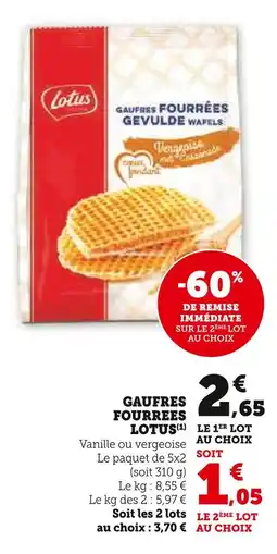 U Express Lotus Gaufres Fourrées offre