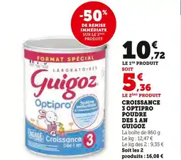 U Express Guigoz Croissance 3 Optipro Poudre dès 1 an offre