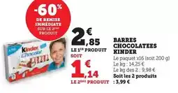 U Express Kinder - barres chocolatees offre