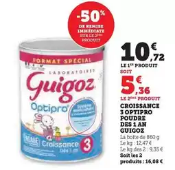 U Express Laboratoires guigoz - croissance 3 optipro poudre des 1 an offre