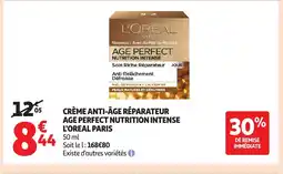 Auchan L'OREAL PARIS Crème anti-âge réparateur age perfect nutrition intense offre