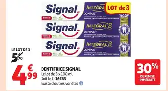 Auchan SIGNAL Dentifrice offre