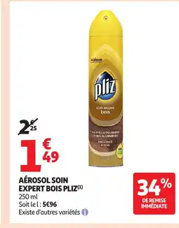 Auchan PLIZ Aérosol soin expert bois offre