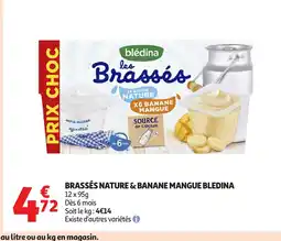 Auchan BLEDINA Brassés nature & banane mangue offre