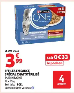 Auchan PURINA ONE Effilés en sauce spécial chat stérilisé offre