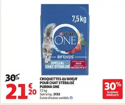 Auchan PURINA ONE Croquettes au boeuf pour chat stérilisé offre