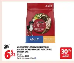 Auchan PURINA ONE Croquettes pour chien medium adulte riche en poulet avec du riz offre