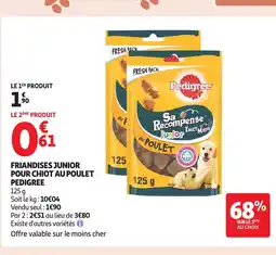 Auchan PEDIGREE Friandises junior pour chiot au poulet offre