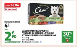 Auchan CESAR Assortiment barquettes terrines du jardin à la viande et aux légumes pour chien offre