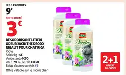 Auchan Désodorisant litière odeur jacinthe deodo rigalit pour chat offre