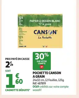 Auchan Pochette canson a grain offre
