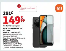 Auchan JBL Pack xiaomi redmi 14c 4g 256go avec accessoires offre