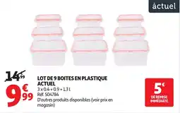 Auchan ACTUEL Lot de 9 boites en plastique offre