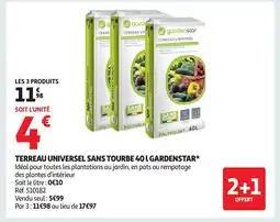 Auchan GARDENSTAR Terreau universel sans tourbe offre