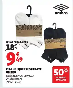 Auchan UMBRO Mini socquettes homme offre