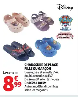 Auchan Chaussure de plage fille ou garçon offre