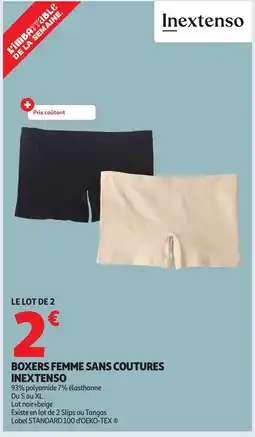 Auchan INEXTENSO Boxers femme sans coutures offre