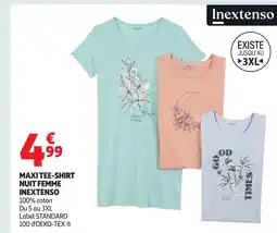 Auchan INEXTENSO Maxi tee-shirt nuit femme offre