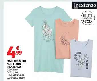 Auchan INEXTENSO Maxi tee-shirt nuit femme offre