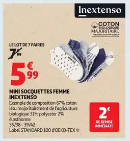 Auchan INEXTENSO Mini socquettes femme offre